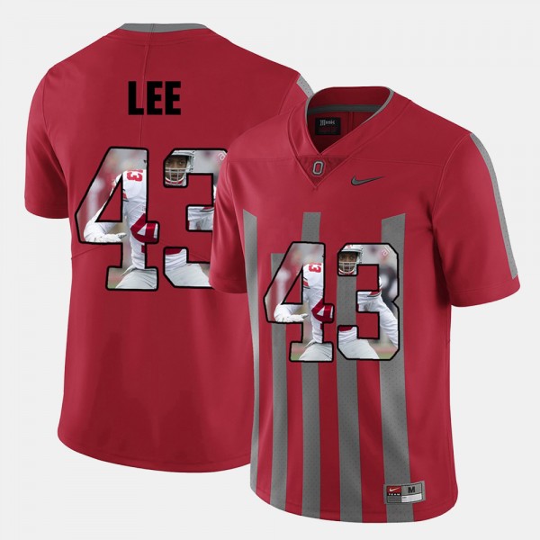 Ohio State Buckeyes Darron Lee Men's #43 Red Pictorial Fashion College Football Jersey 2404LYIS8